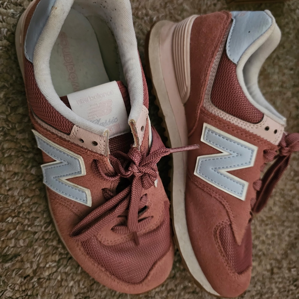 New Balance Women's Sneakers - Rust and Sky Blue